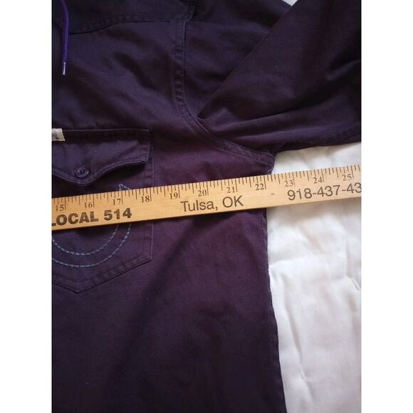 True Religion Hoodie Mens XL Vtg Y2K Long Sleeve Button Up Embroidered Jacket - Picture 8 of 11